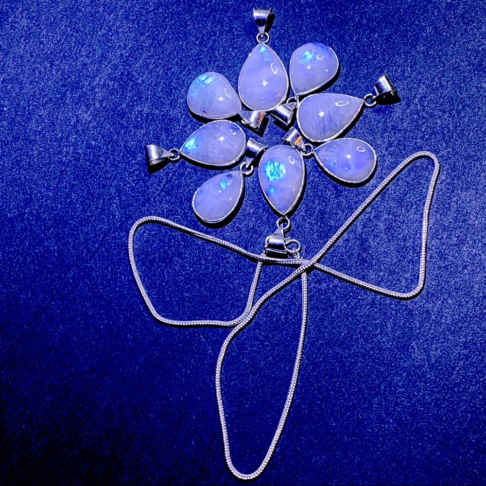 Rainbow Moonstone Pendants! Sets available! 🅗🅠